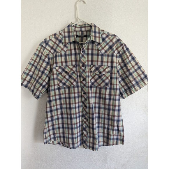 Dragonfly Western Shirt Mens XL Button Up Short Sleeve Shirt - Picture 1 of 8